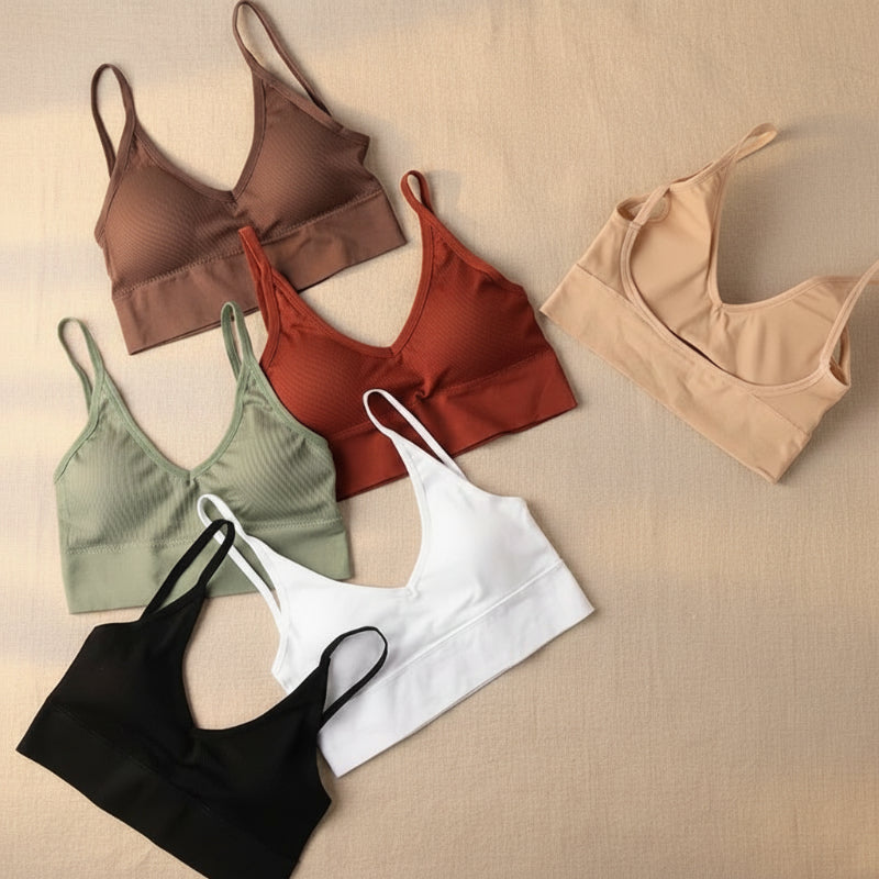 Boho Beach Hut Camis, Bras, Bralette, Crops Top Ribbed Knit Bustier Bralette Top