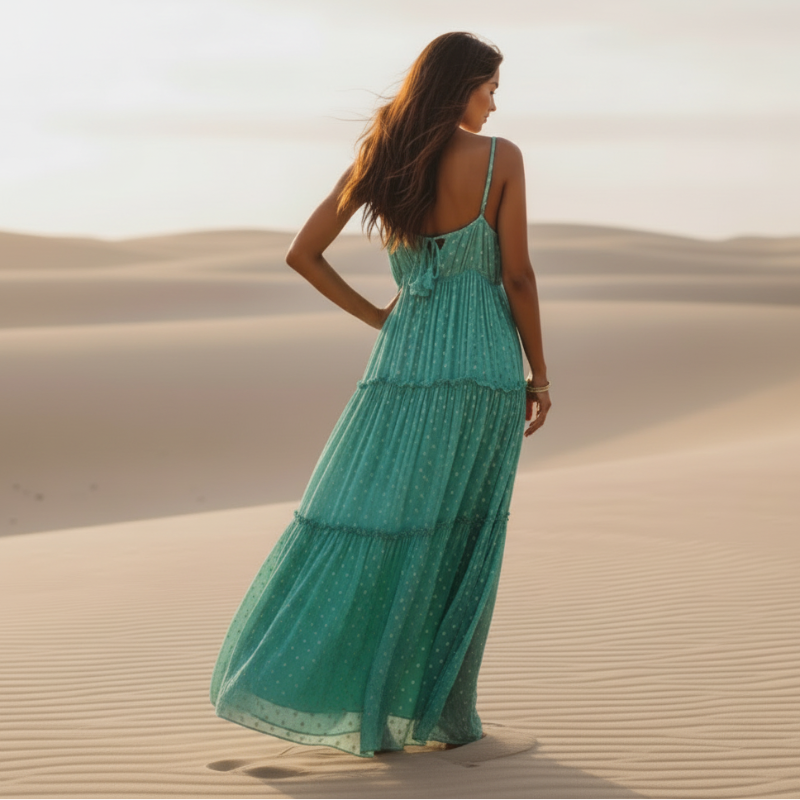 Boho Beach Hut Dress, Maxi Dress Bohemian Floral Maxi Sundress