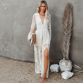 Boho Beach Hut Dresses, Maxi Dress, White Beach Dress White Boho Lace Maxi Dress