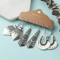 Boho Beach Hut Earrings, Drop Earrings, Silver Earrings, Earring Set Silver Vintage Drop Earring Set Silver / One Size
