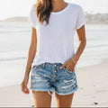 Boho Beach Hut Shorts, Jean shorts, holey shorts Ripped Distressed Shorts