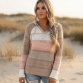 Boho Beach Hut Sweater, Pullover Sweater Boho Patchwork Pullover Sweater Beige / S