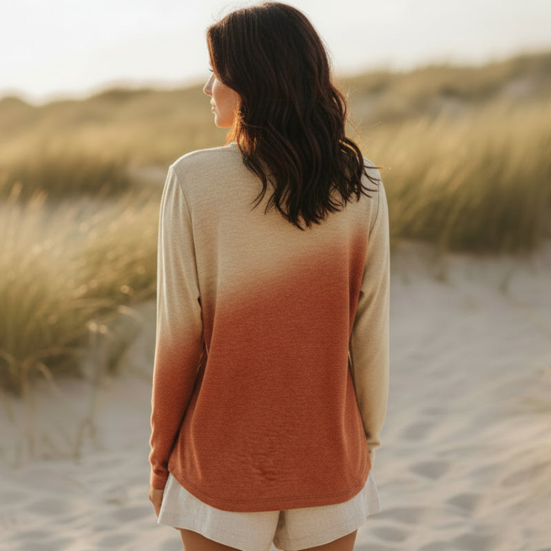 Boho Beach Hut T-Shirts, Long Sleeve Shirt, Plus size long sleeve Colorful Long Sleeve Boho Shirt