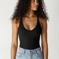 Boho Beach Hut Tank Top, Sleeveless Shirt, Crop Top Ribbed V-Neck Racerback Tank Top Black / S