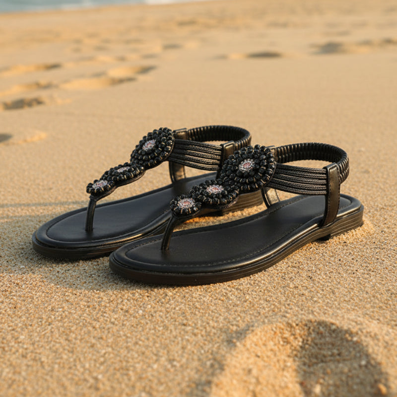 Boho Beach Hut Women's Footwear, flip flops, summer sandals, sandals, flat shoes, beach shoes Bohemian Flat Sandals